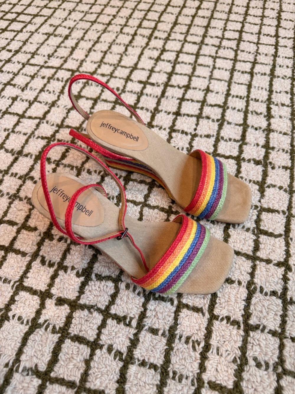 Jeffrey Campbell On-Board Rainbow Strappy Espadrille Wedge Sandals - Picture 4 of 9